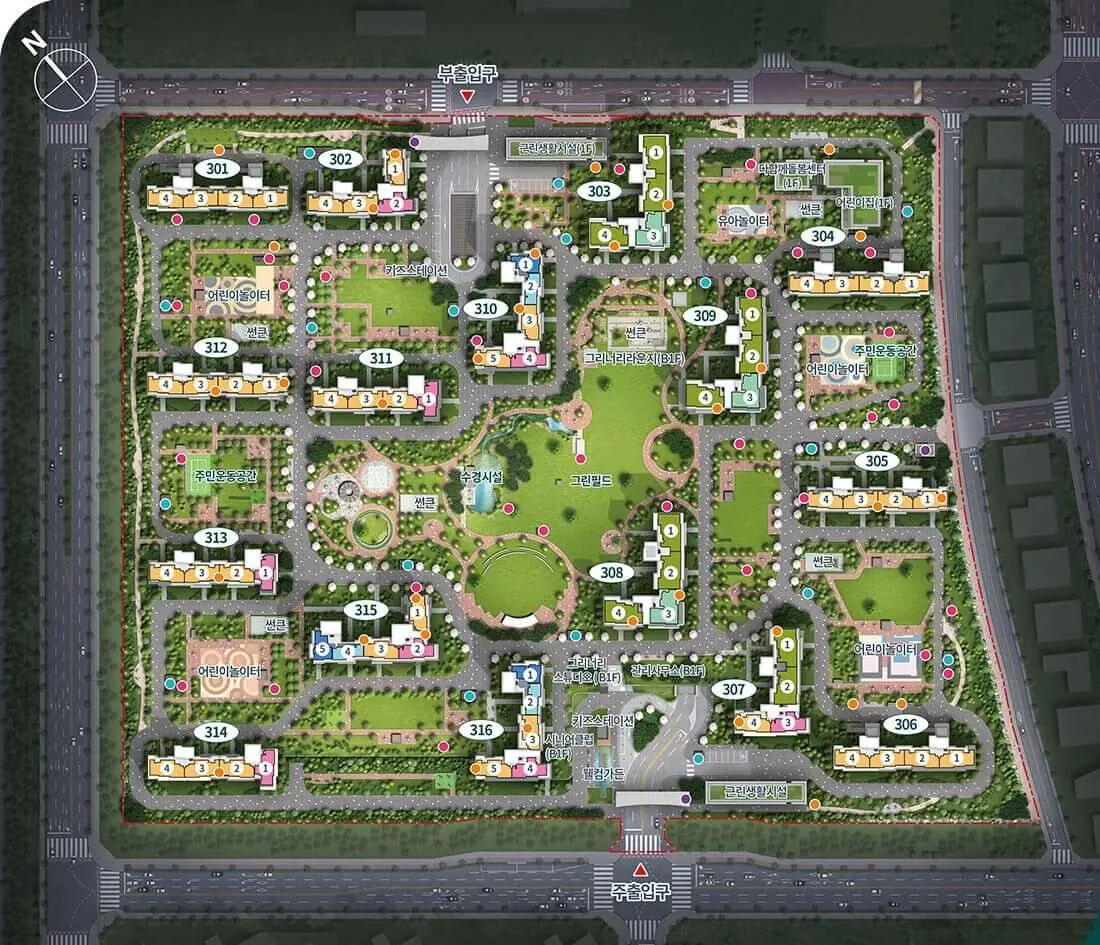 브레인시티 푸르지오 단지배치도